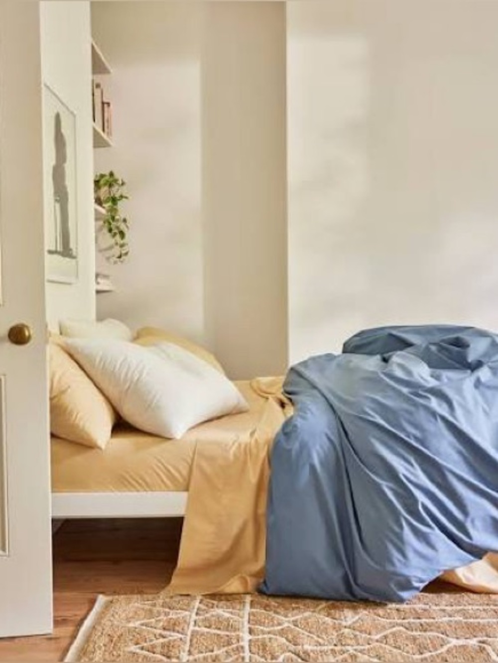 Brooklinen Luxe Sateen Queen Size Core Sheet in Macadamia Tan